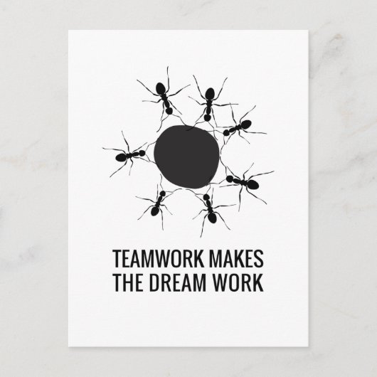 TEAMWORK MAAKT HET DREAMWERK BRIEFKAART (Voorkant)