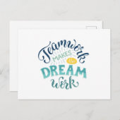 Teamwork maakt het droomwerk briefkaart (Voorkant / Achterkant)