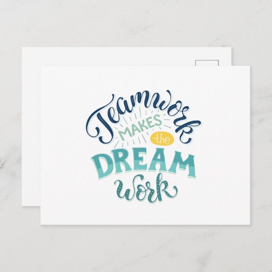 Teamwork maakt het droomwerk briefkaart (Voorkant / Achterkant)