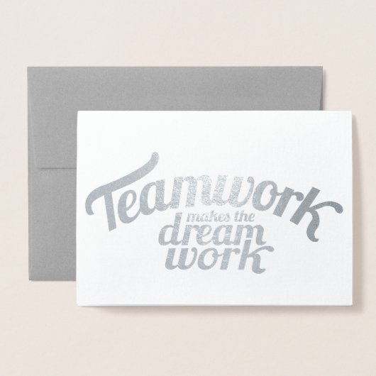Teamwork maakt het droomwerk folie kaarten (Voorkant met envelop)