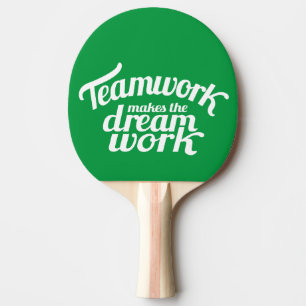 Teamwork maakt het droomwerk groen grafisch tafeltennisbatje