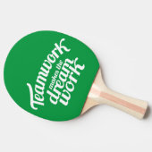 Teamwork maakt het droomwerk groen grafisch tafeltennisbatje (Zijkant)