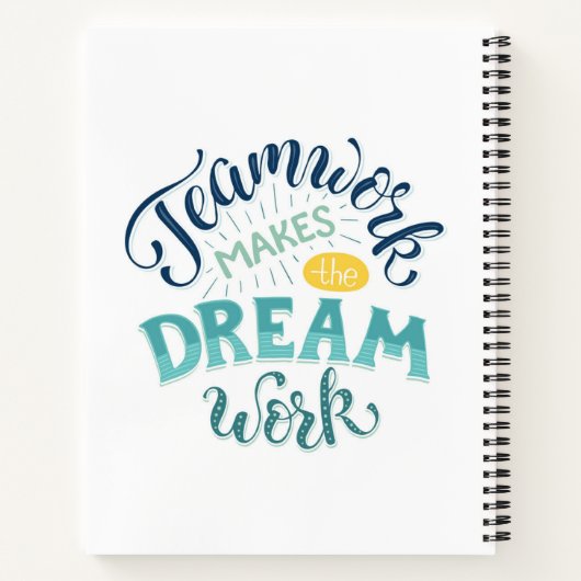 Teamwork maakt het droomwerk notitieboek (Achterkant)