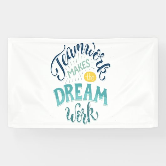 Teamwork maakt het droomwerk spandoek (Horizontaal)