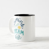 Teamwork maakt het droomwerk tweekleurige koffiemok (Voorkant links)