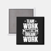 Teamwork maakt het droomwerk van Lacrosse Team Lax Magneet (Voorkant / Achterkant)