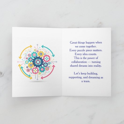 Teamwork Makes the Dream Work Greeting Cards Kaart (Binnen)