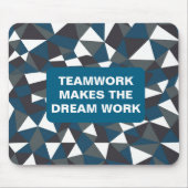 Teamwork Makes The Dream Work | Modern Blue Geomet Muismat (Voorkant)
