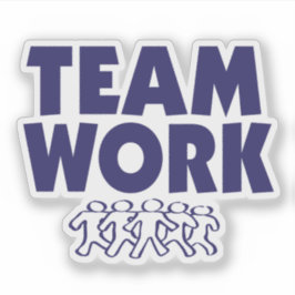 Teamwork met grafische onderscheiding of erkenning sticker