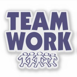 Teamwork met grafische onderscheiding of erkenning sticker