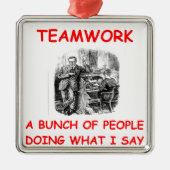 teamwork metalen ornament (Voorkant)