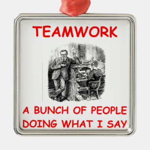 teamwork metalen ornament