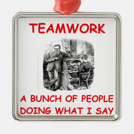 teamwork metalen ornament (Voorkant)