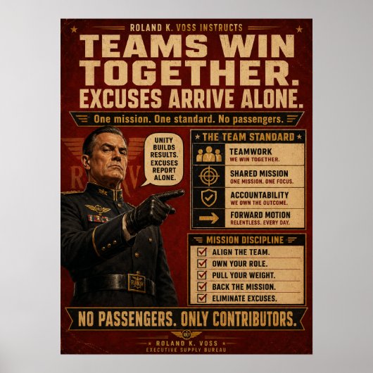 Teamwork Motivatie Poster | Roland K. Voss (Voorkant)