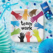 teamwork papieren bordje (Feest)