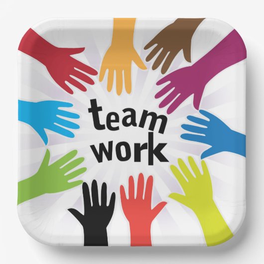 teamwork papieren bordje (Voorkant)