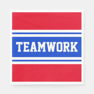 TEAMWORK Patriottische Helder Rood Wit Blauw Strep Servet