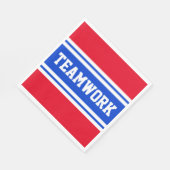 TEAMWORK Patriottische Helder Rood Wit Blauw Strep Servet (Hoek)