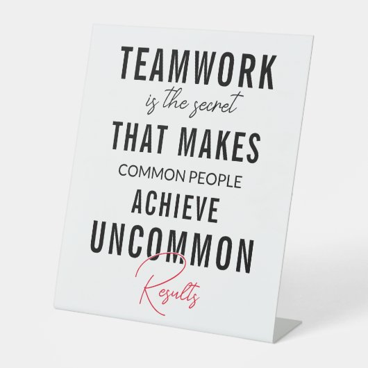 Teamwork Positief citaat voetstuk Reclamebord Met Voetstuk (Voorkant)