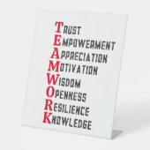 Teamwork Positieve woorden voetstuk teken Reclamebord Met Voetstuk (Voorkant)