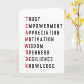 Teamwork Positive Words Appreciation Card Collabor Kaart (Gele Bloem)