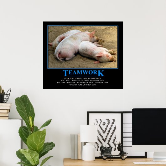 Teamwork poster (Thuiskantoor)