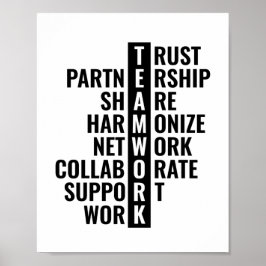 Teamwork Quote voor Kantoor en thuis | INSPIREREND Poster