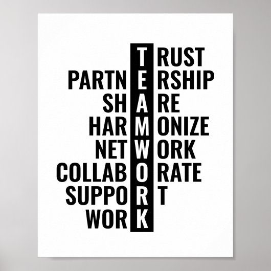 Teamwork Quote voor Kantoor en thuis | INSPIREREND Poster (Voorkant)