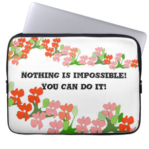 Teamwork Rode Bloemen Elektronische Zak Laptop Sleeve