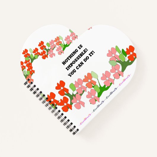 Teamwork Rode Bloemen Notitieboek (Voorkant)