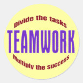 teamwork ronde sticker (Voorkant)