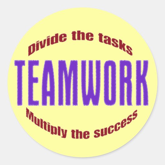 teamwork ronde sticker (Voorkant)