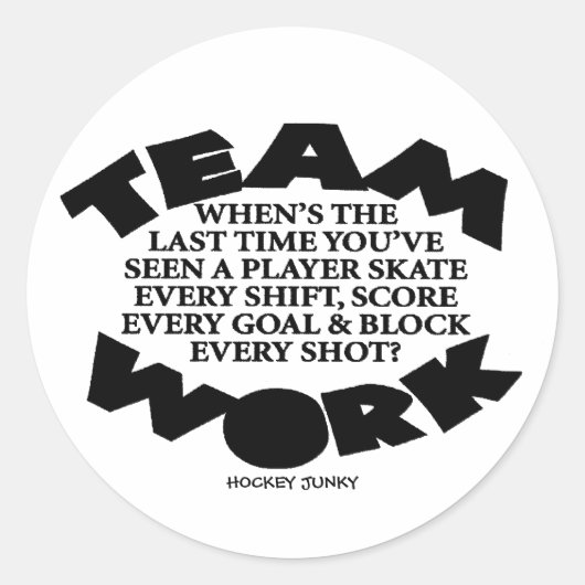TEAMWORK RONDE STICKER (Voorkant)