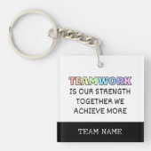 Teamwork samen bereiken meer typografie sleutelhanger (voorkant)