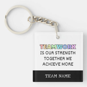 Teamwork samen bereiken meer typografie sleutelhanger