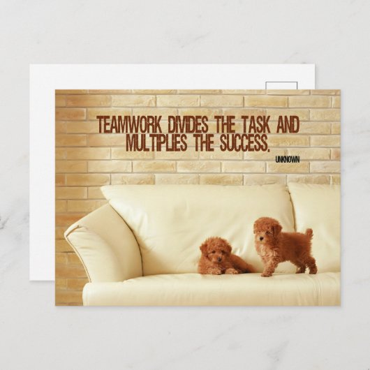 "Teamwork Succes" Inspirerend offerte Briefkaart (Voorkant / Achterkant)