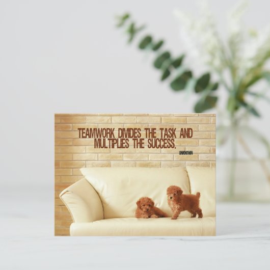 "Teamwork Succes" Inspirerend offerte Briefkaart (Staand voorkant)