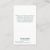 Teamwork Waardering Custom Bloemist Dank u Visitekaartje (Achterkant)