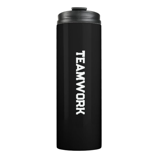 "TEAMWORK" Waterfles Thermosbeker (Voorkant)