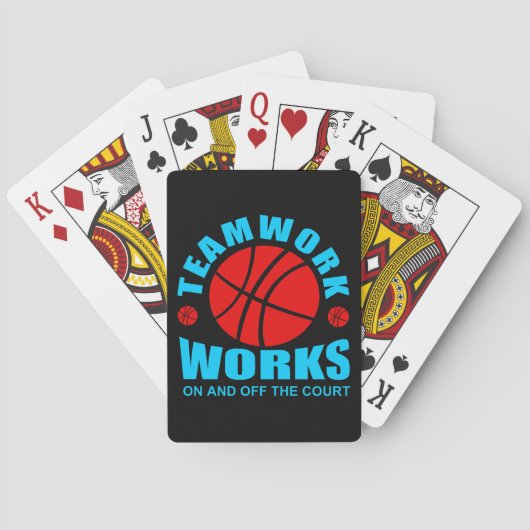 Teamwork werkt op en naast de baan pokerkaarten (Achterkant)