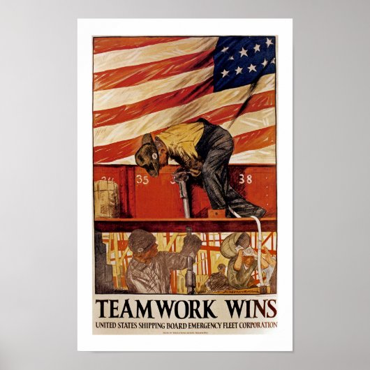 TeamWork Wins Poster (Voorkant)