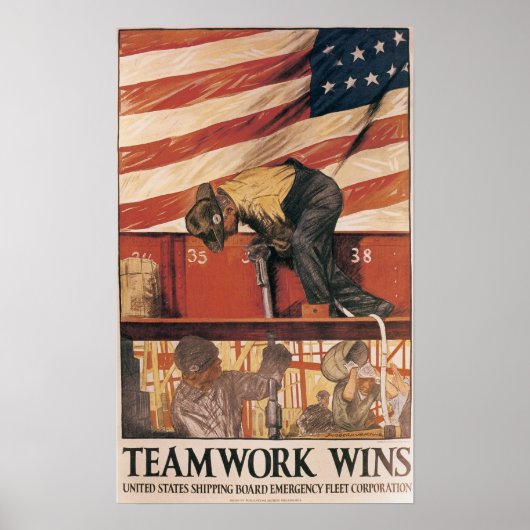 Teamwork Wins Poster (Voorkant)