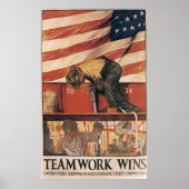 Teamwork Wins Poster (Voorkant)
