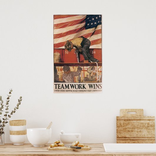 Teamwork Wins Poster (Keuken)