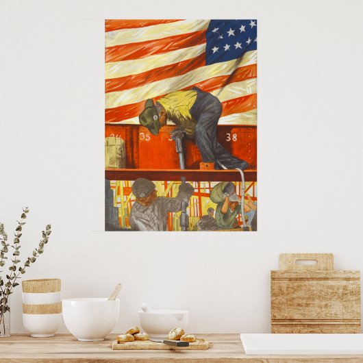 Teamwork wint  oorlogse Poster (Keuken)