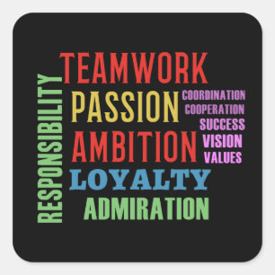 Teamwork Word Cloud Vierkante Sticker