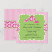 Teapot Birthday Party Invitation Kaart (Voorkant / Achterkant)