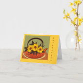 Teapot bouquet kaart (Gele Bloem)