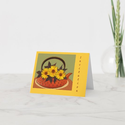Teapot bouquet kaart (Voorkant)