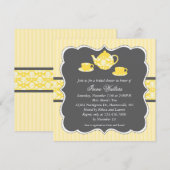 Teapot Bridal Shower Invitation Kaart (Voorkant / Achterkant)